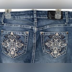 Bling cross jeans sound girl size 5 bedazzled y2k flare leg